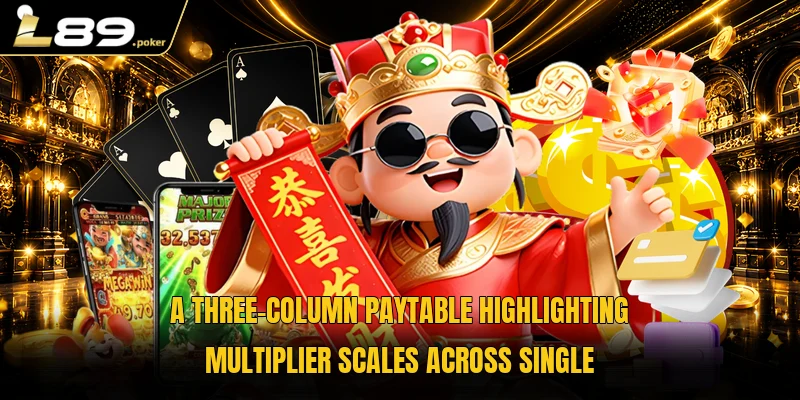 Classic Slots (3 Reels) Mechanics And Strategic Gameplay 3 A three-column paytable highlighting multiplier scales across single