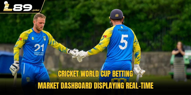 Cricket world cup betting market dashboard displaying real-time