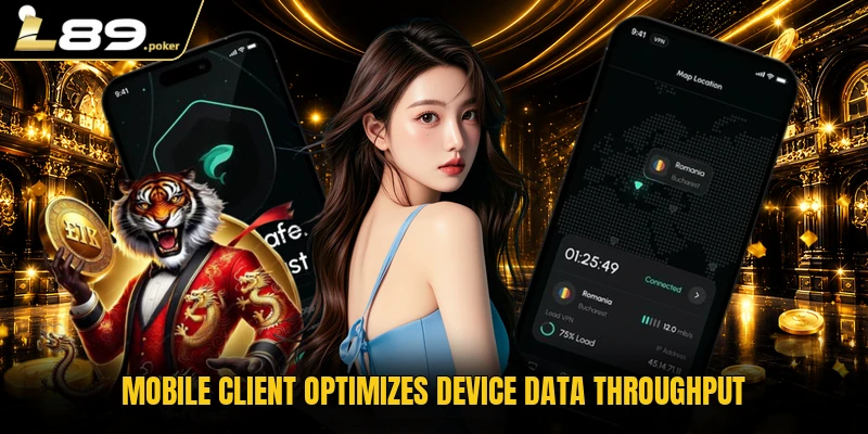Mobile client optimizes device data throughput