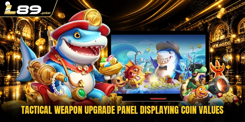 Fishing War Gameplay Mechanics And Payout Structures 3 Tactical weapon upgrade panel displaying coin values
